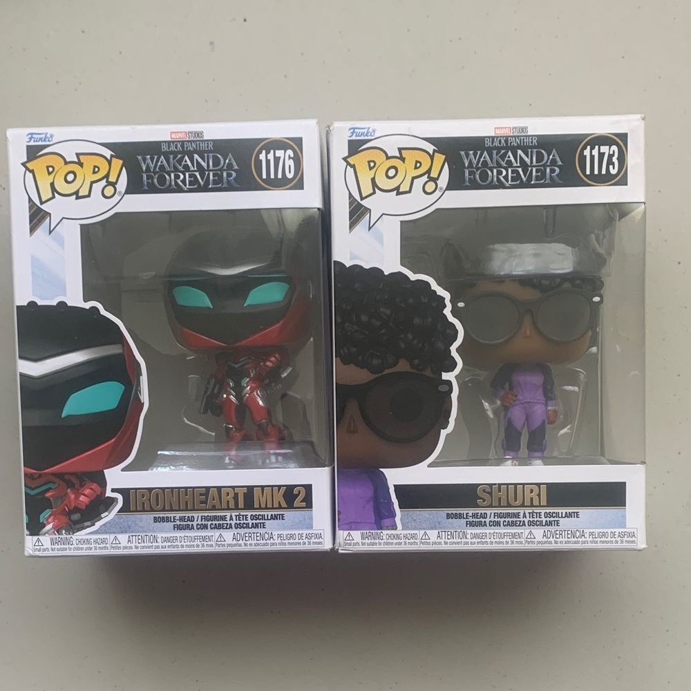 2 Wakanda Forever Funko Pops Shuri And Ironheart MK 2